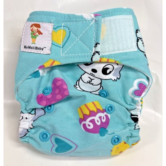 KaWaii Baby 5 One Size Printed Cloth Diapers with Inserts 0-18 Mos/6-22 LBS - Picture 6 of 9